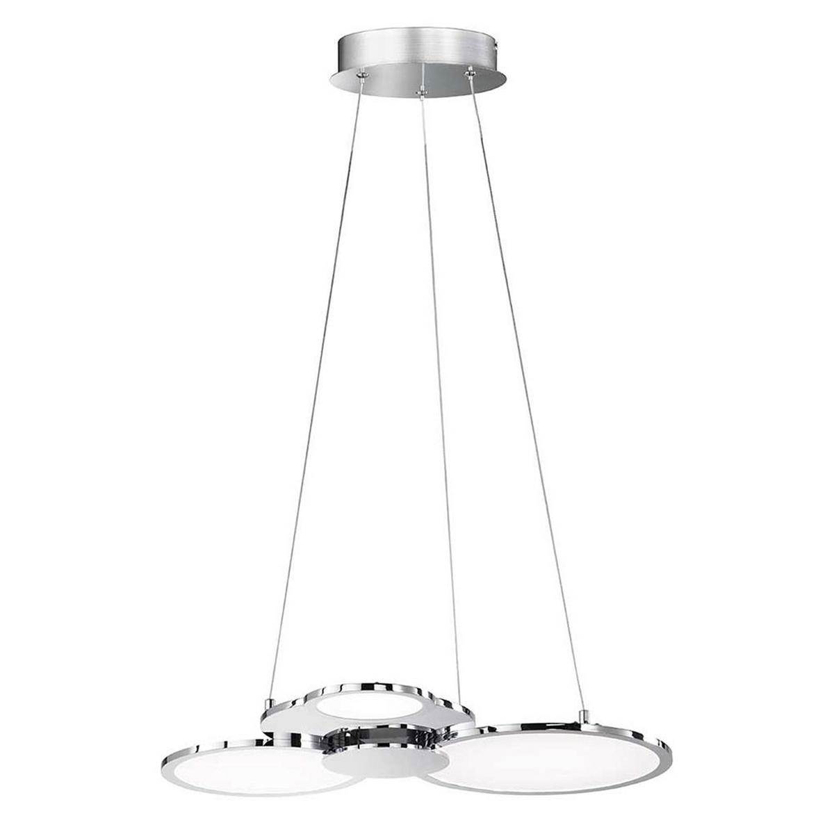 LED HÄNGELEUCHTE Aluminium Silber Ringe - Silberfarben, Metall (58/47.5/150cm) - Wofi