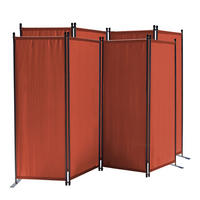 PARAVENT 2 Stück 4-tlg. 220x165 cm Rotorange - Terracotta, Metall (220/165cm) - QUICK STAR