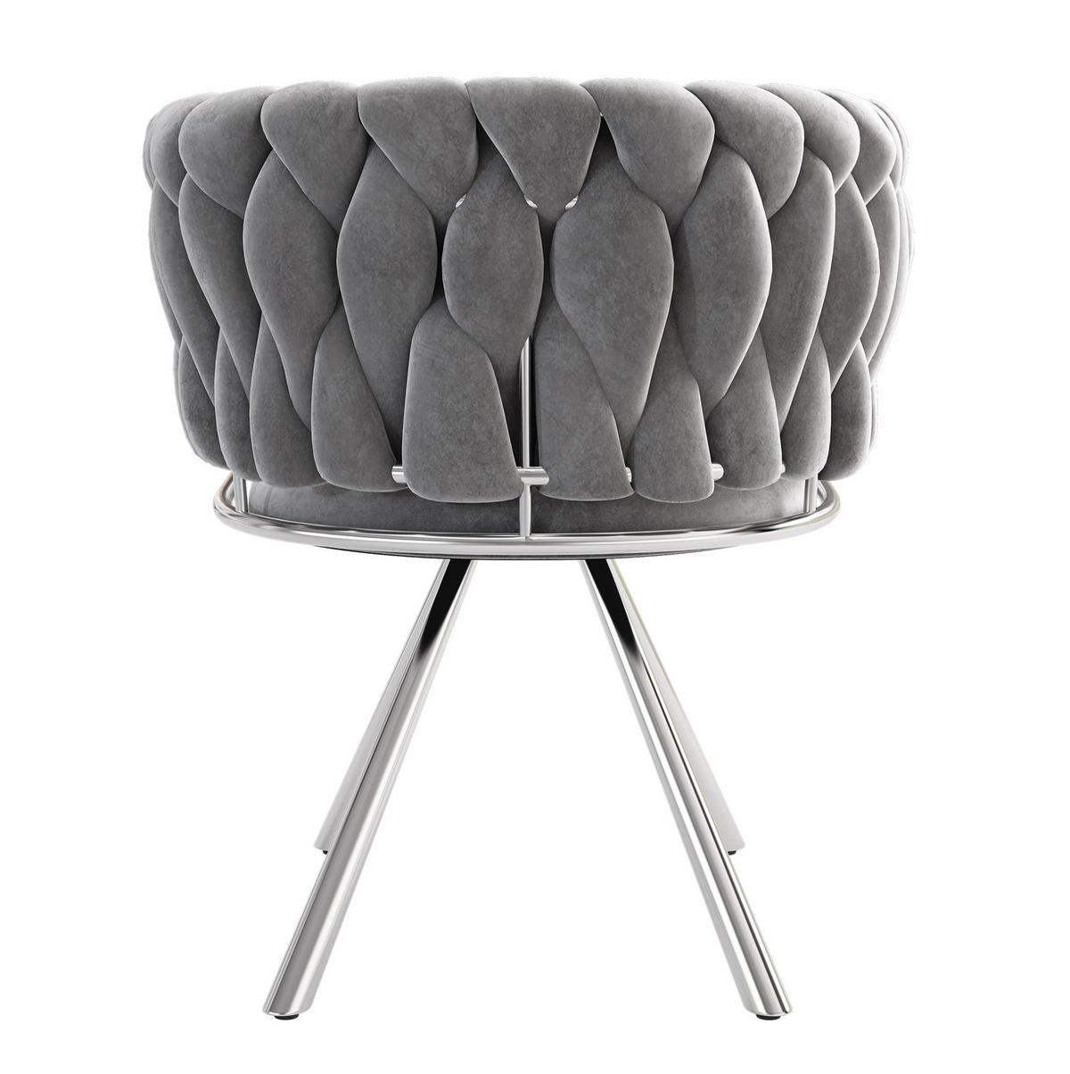 ESSZIMMERSTUHL mit 360°-Drehfunktion Samt Grau/Silber 4er-Set - Grau, Metall (54/72/59.1cm) - Meubliv