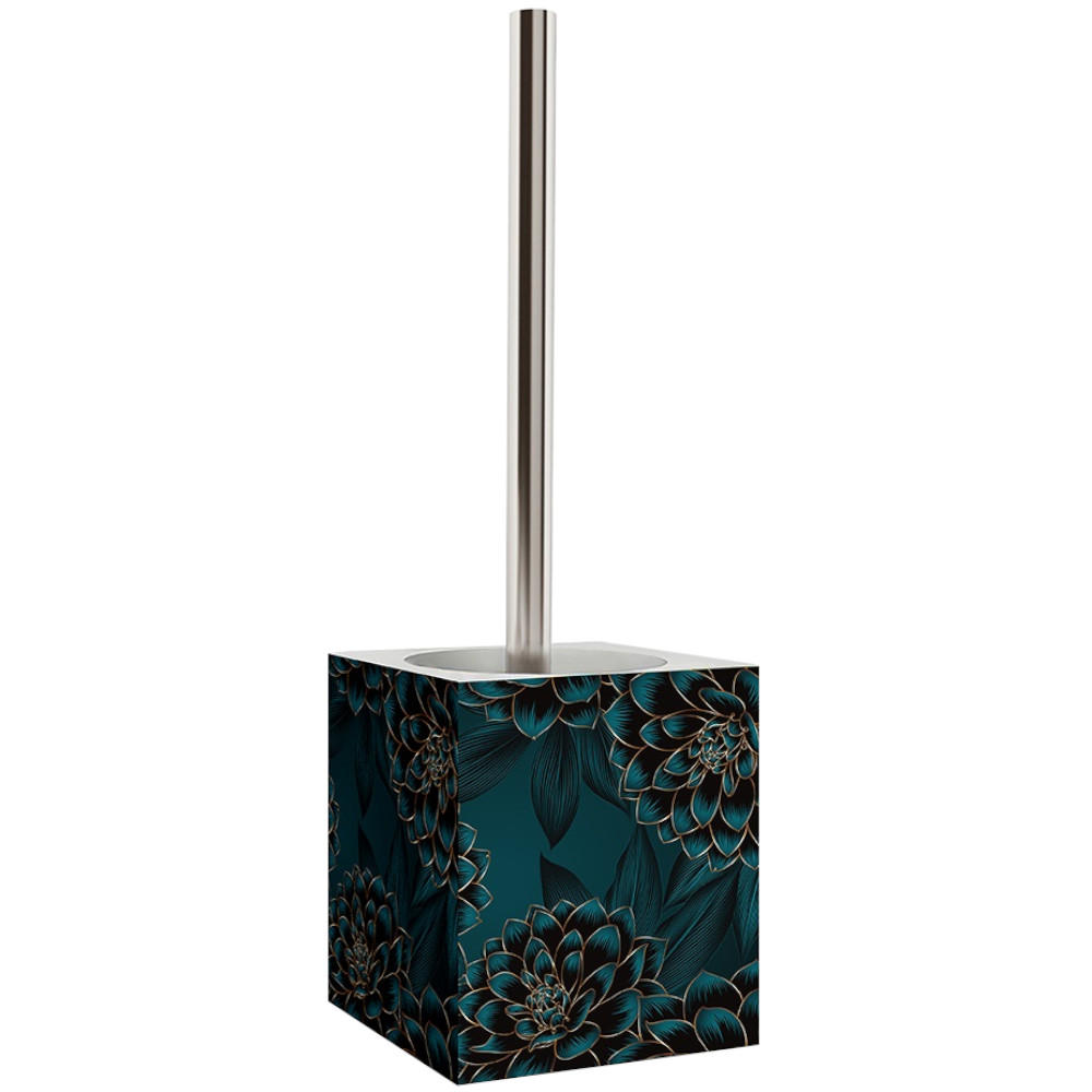 WC-BÜRSTE Dahlien - Blau/Dunkelgrün, Kunststoff (10/37/10cm) - Sanilo