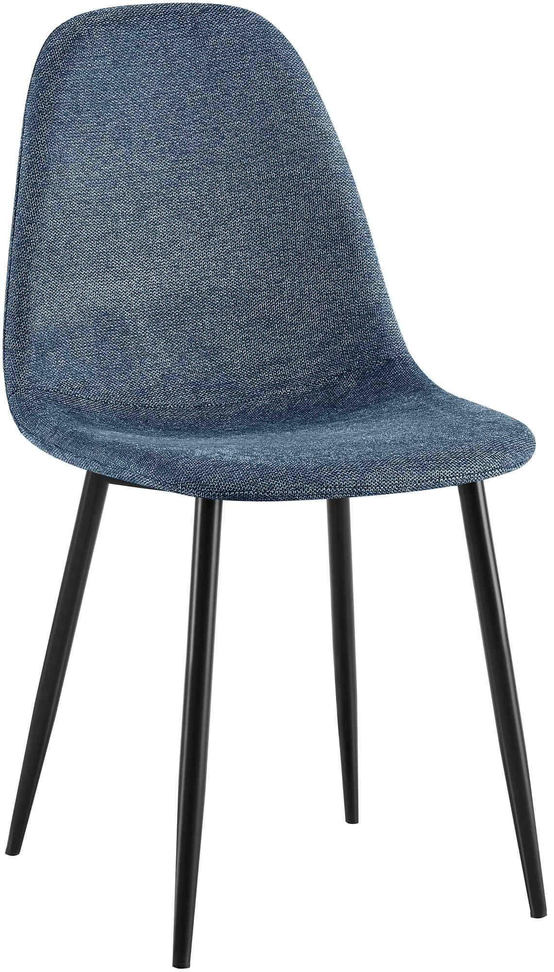 STUHL Stoff Dunkelblau - Schwarz/Dunkelblau, Textil/Metall (44/88/51cm) - CLP