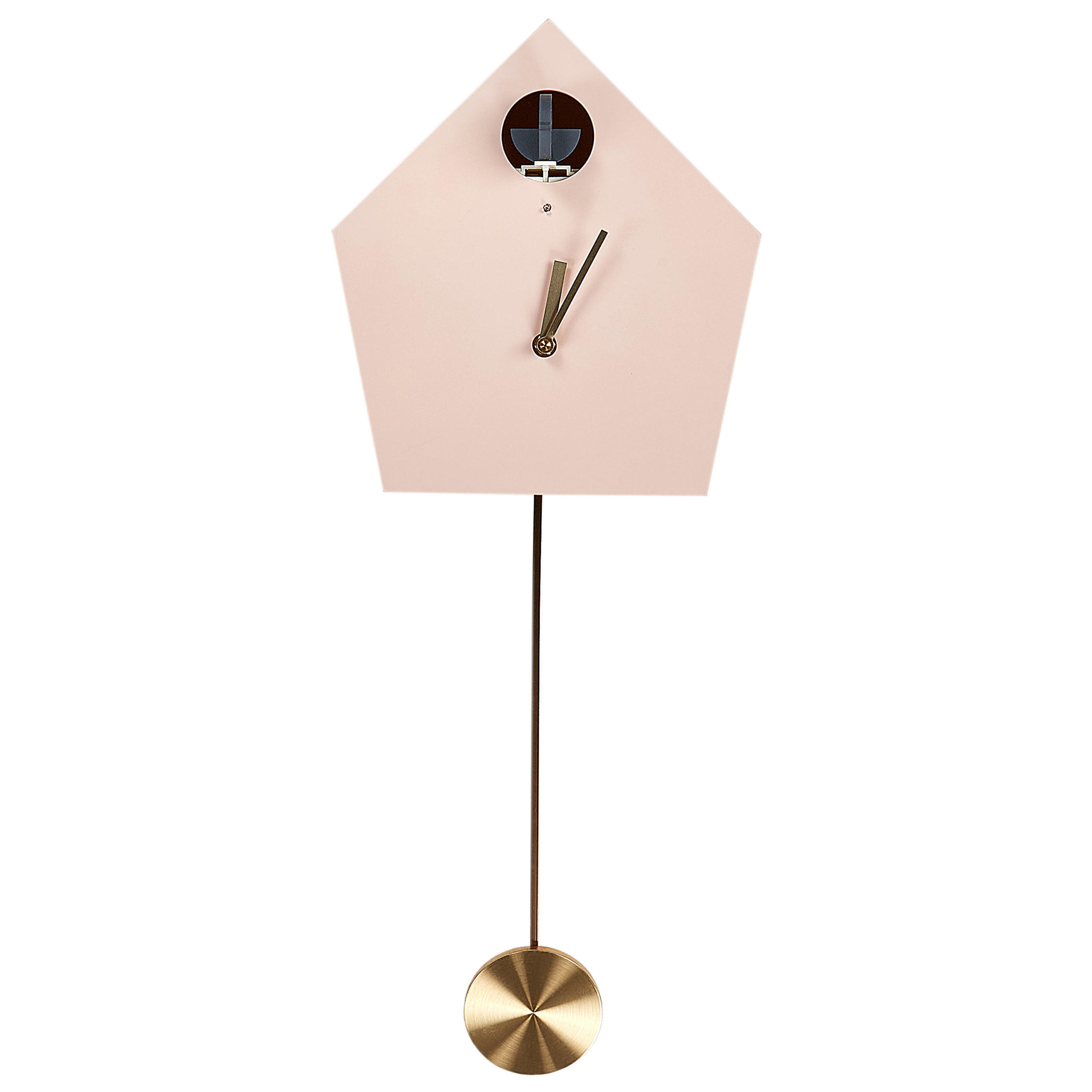 WANDUHR Rosa/Gold/Schwarz Arbaz - Pink/Goldfarben, Holzwerkstoff (24/63/10cm) - Beliani