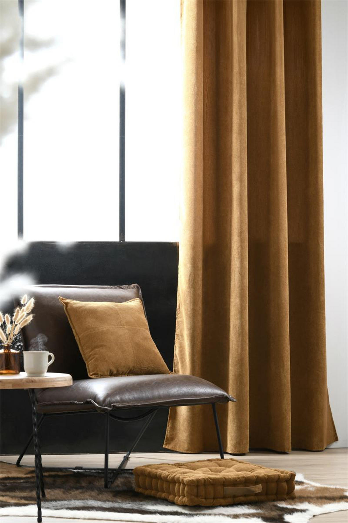 VORHANG Samt Dandy 140/260 cm - Gelb, Textil (140/260cm)