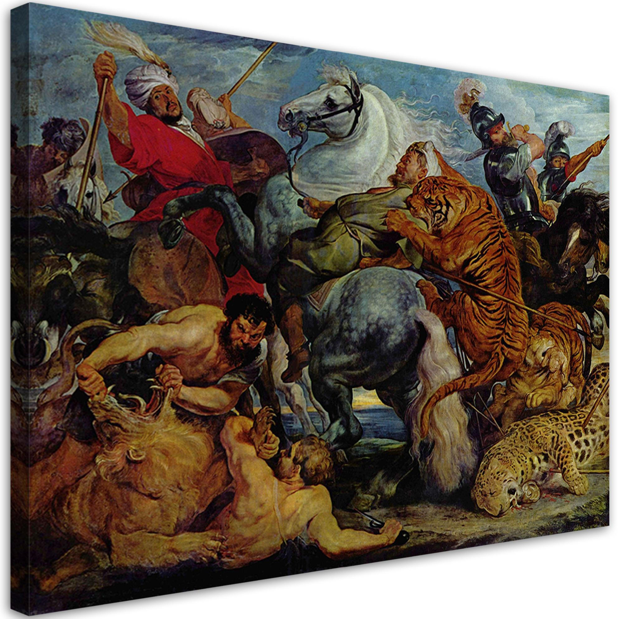 WANDBILD die jagd auf den tiger p. p. rubens - Multicolor, Textil (60/40cm) - Feeby