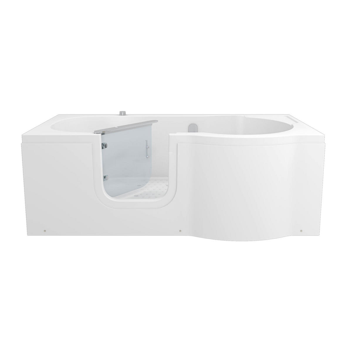 SENIOREN Wanne Sitzwanne mit Tür S12-AIR-L 170x85cm - Weiß, Glas/Kunststoff (85/60/170cm) - AcquaVapore by Sandra Jentho
