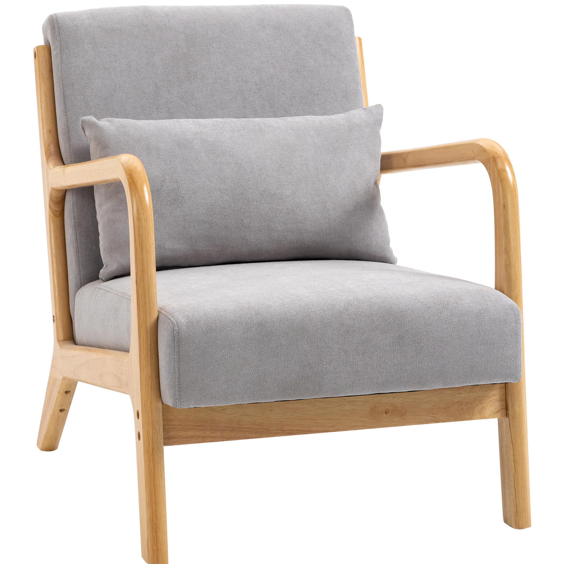 LOUNGESESSEL mit Armlehnen, S-Feder Polyester Samt-Look 61/78/76 cm Grau - Grau, Textil (61/76/78cm) - Redom