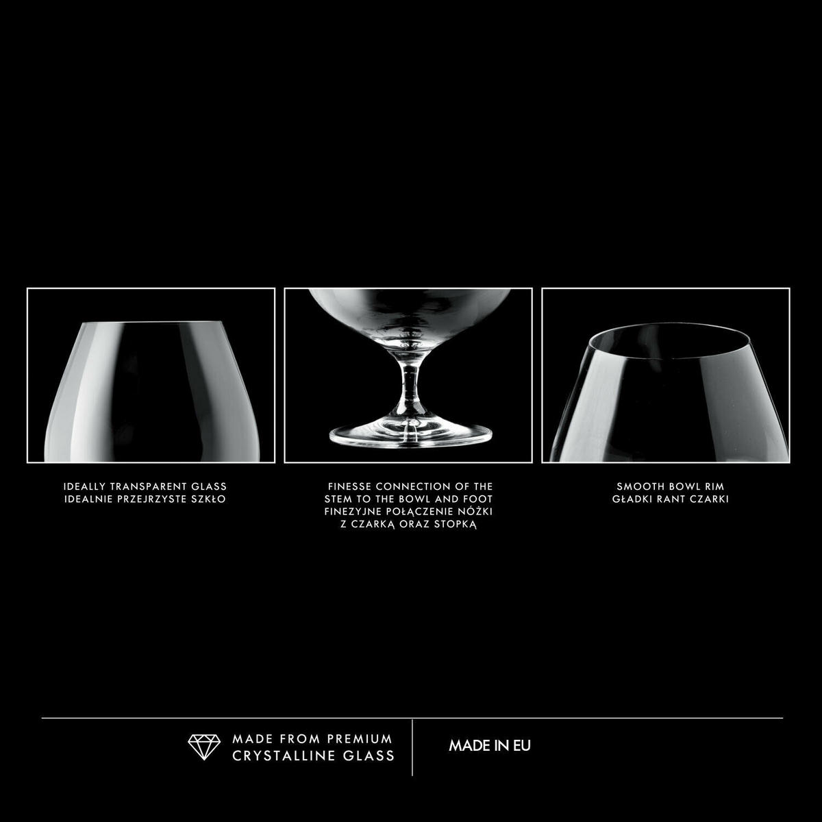 COGNACGLÄSER, 6er-Set, 590 ml - Transparent, Glas (0.59L) - Krosno Glass