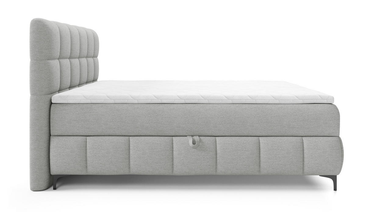 BOXSPRINGBETT 160x200 Altessa mit Bettkasten, Matratze, Topper, Hellgrau - Hellgrau, Holz/Textil (160/200cm) - Emporius