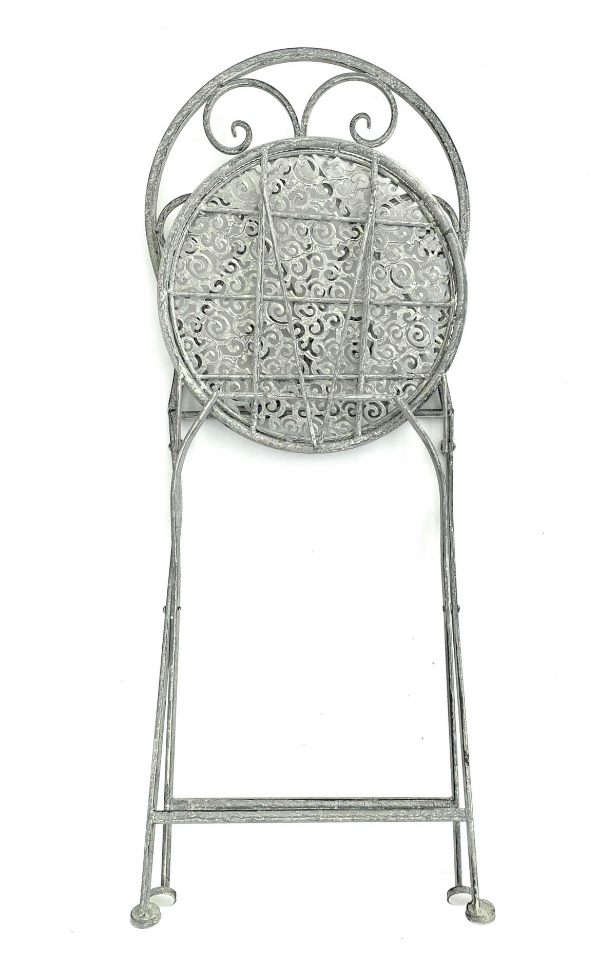 GARTENSTUHL Metall Grau Weiß 96127 - Grau, Metall (40/92/14cm) - DanDiBo