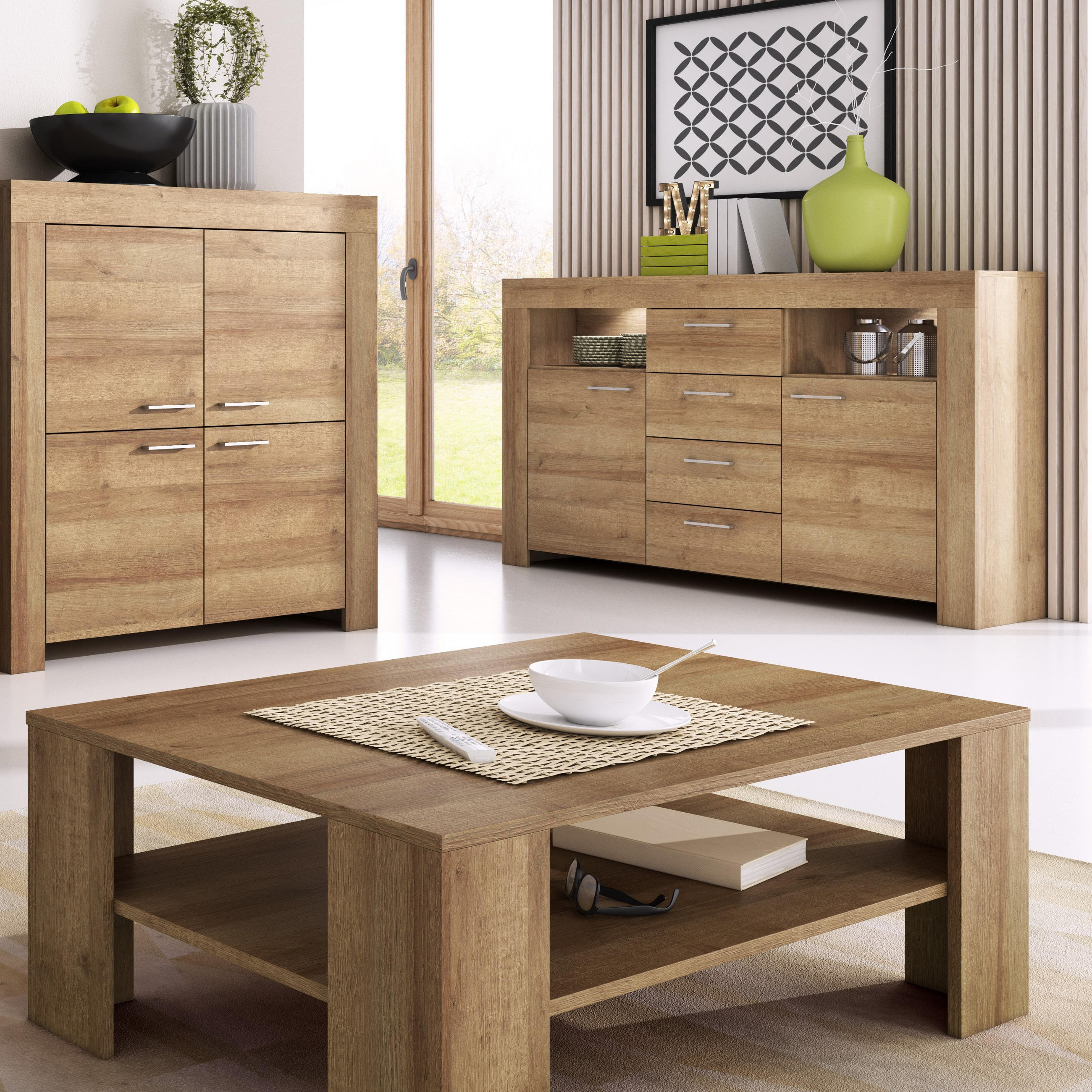 COUCHTISCH CIELO 103/38/63 cm Eichefarben - Eichefarben, Holzwerkstoff (63/103/38cm) - MASSENO