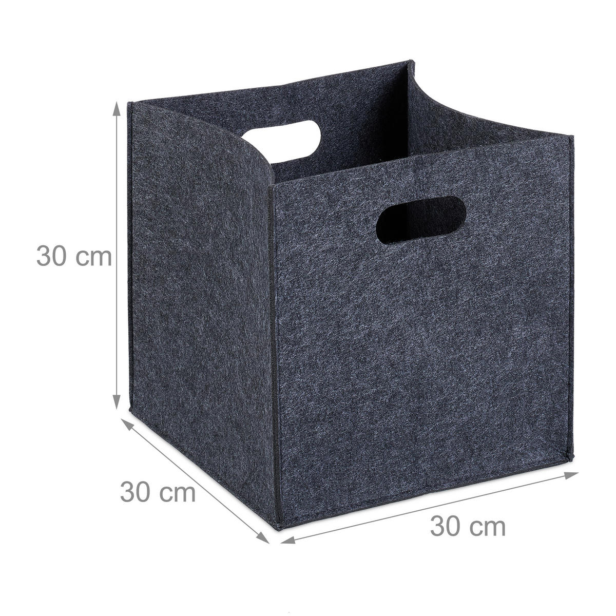 FILZKORB - Anthrazit, Textil (30/30/30cm) - Relaxdays