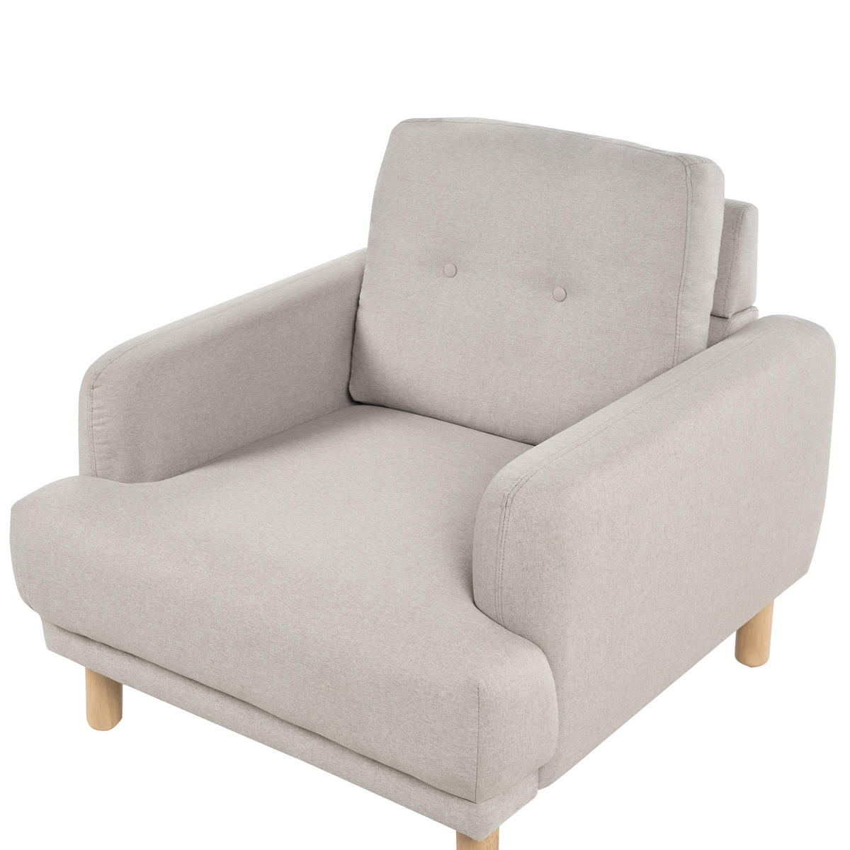 SESSEL Taupe Tuve - Beige/Weiß, Textil (88/85/90cm) - Beliani