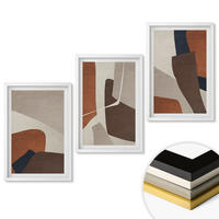WANDBILDER 3er-Set - 40x60 cm Weißer Rahmen - Abstrakte moderne Strukturen - Weiß, Kunststoff (40/60cm) - ArtPrintCave