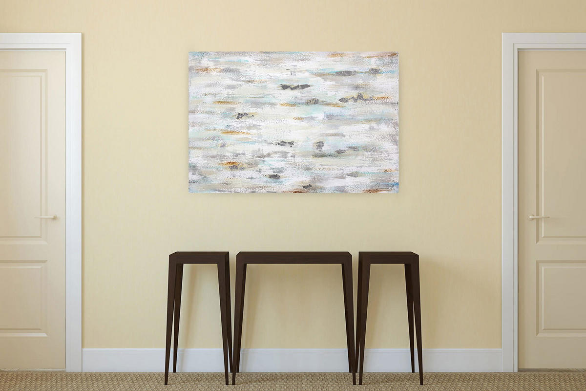 ACRYLBILD HANDGEMALT 120/80 cm - Silberfarben/Grau, Holz/Textil (2/80cm) - KUNSTLOFT