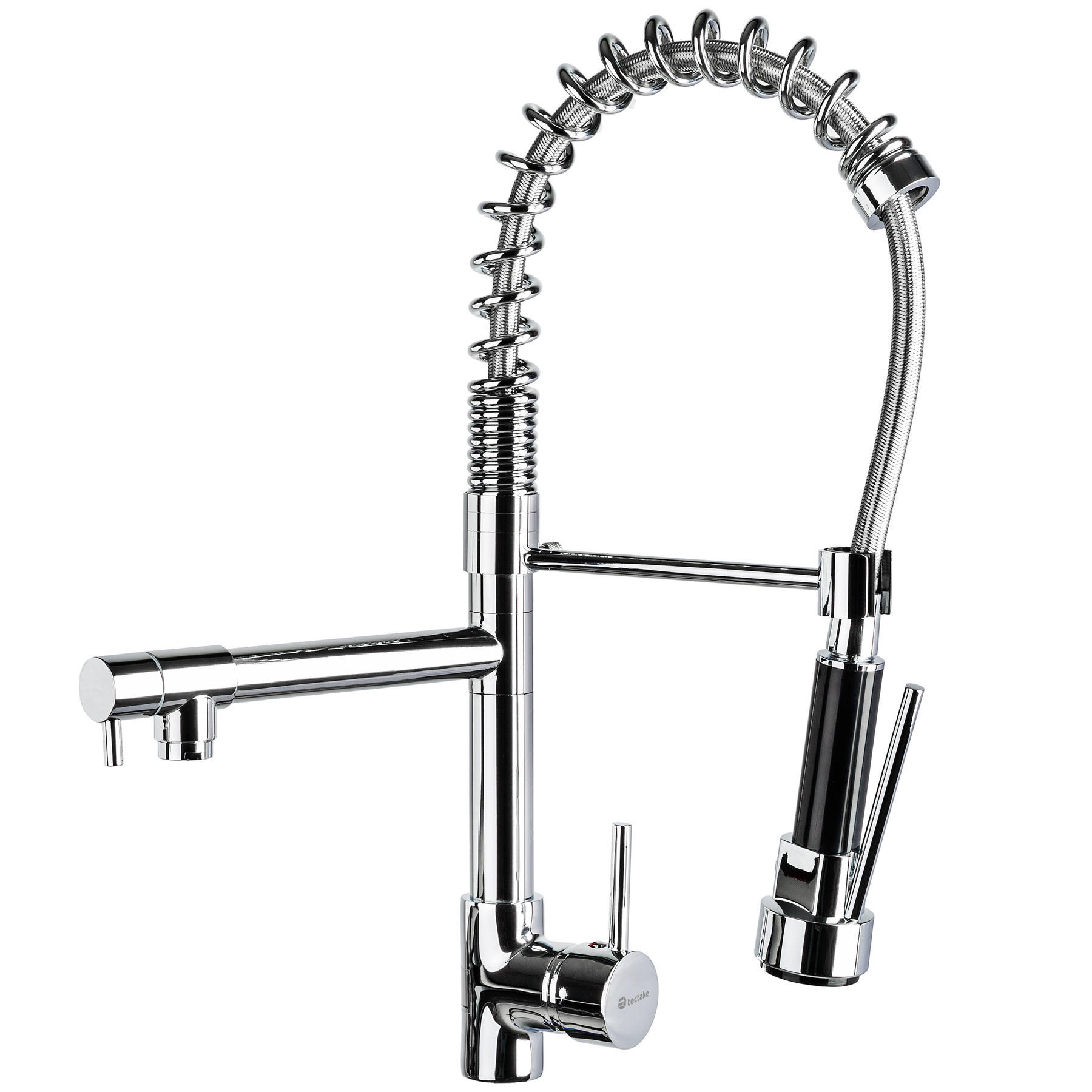 KÜCHENARMATUR, inklusive 2 Anschlussschläuche,grau - Grau, Metall (5/52/24.5cm) - tectake