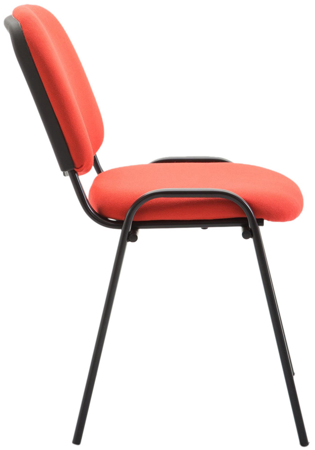 BESUCHERSTUHL Stoff Rot - Rot/Schwarz, Textil/Metall (53/83/53cm) - CLP