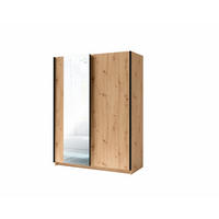 SCHWEBETÜRENSCHRANK ELRON 150,6/198,5/62cm 2-türig mit Spiegel Eiche Artisan - Eiche Artisan, Holzwerkstoff (150.6/198.5/62cm) - MASSENO