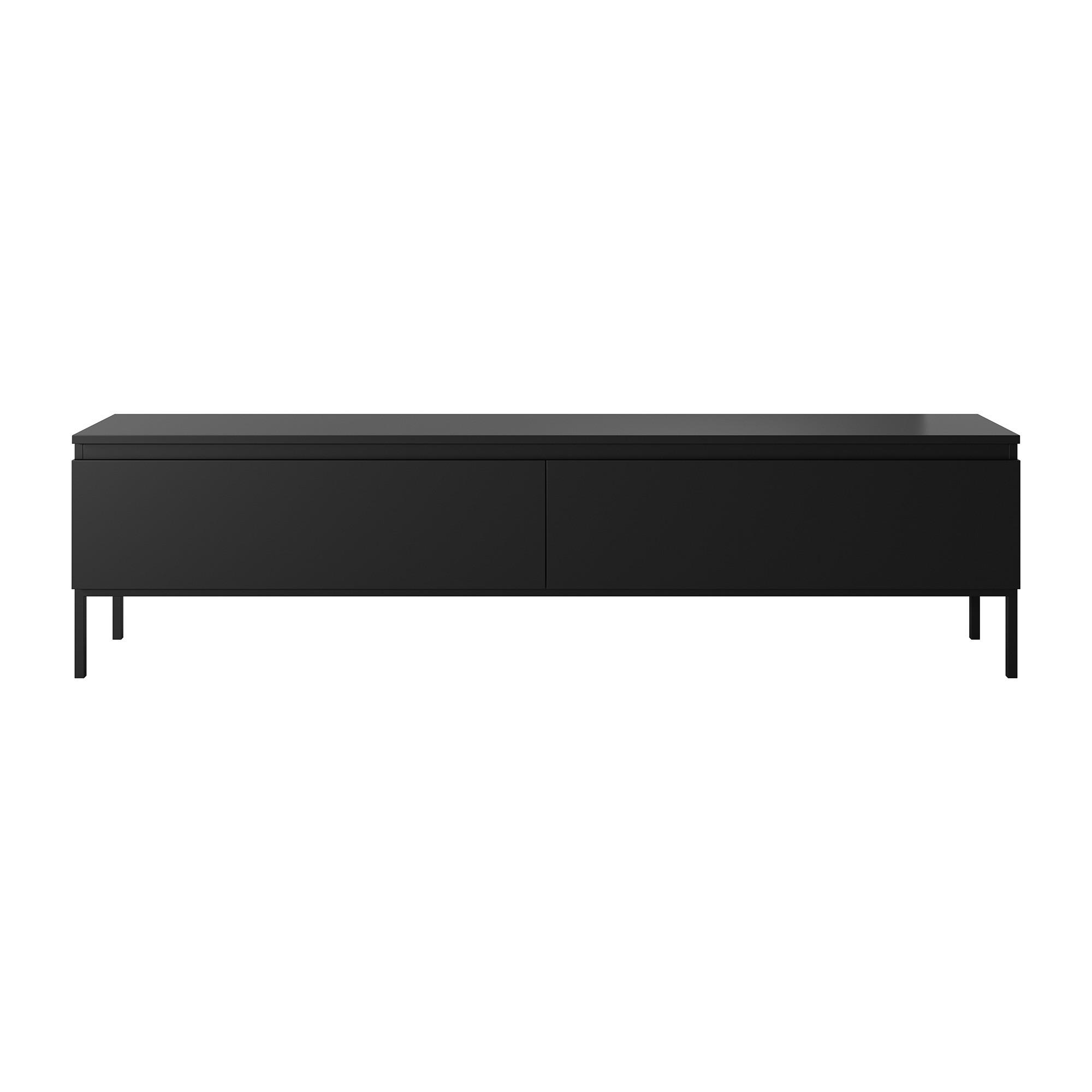 TV-SCHRANK Bemmi Schwarz mit schwarzen Beinen 175 cm - Schwarz, Holzwerkstoff/Metall (175/46/32cm) - Selsey