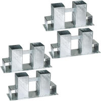 HOLZSTAPELHILFE 4er Set, für Innen und Außen,silber - Silberfarben, Metall (10/15/34cm) - tectake