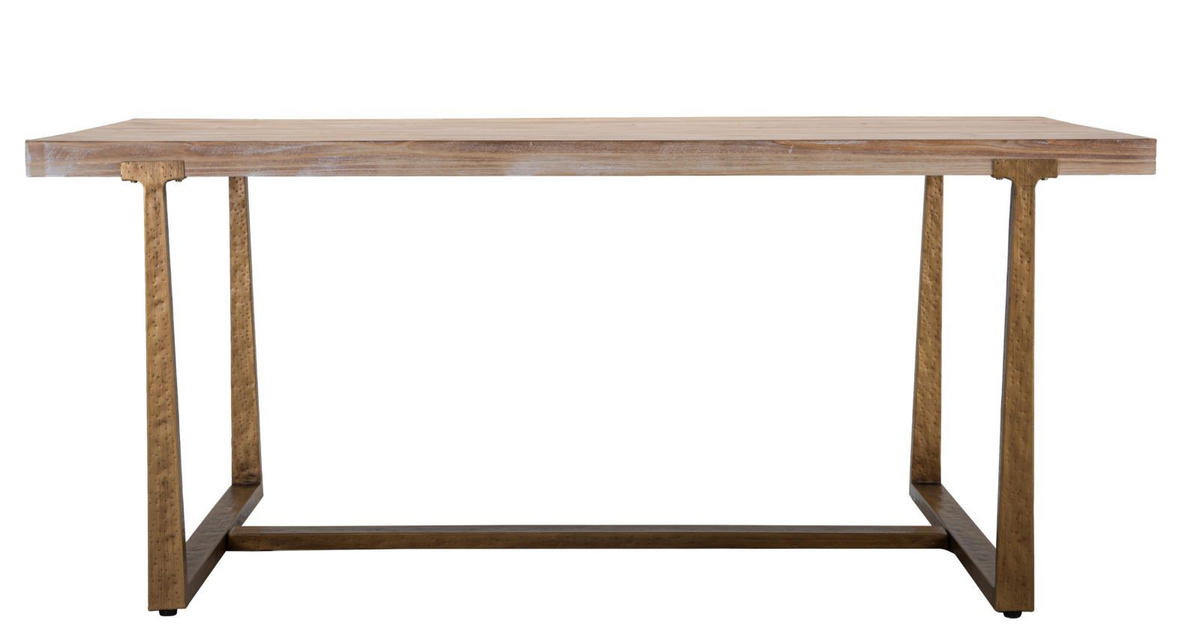 ESSTISCH Ankara, braun und goldfarben, MDF und Eisen, 180 x 90 x 78 cm - Goldfarben/Braun, Holzwerkstoff/Metall (90/180/78cm) - Mauro Ferretti