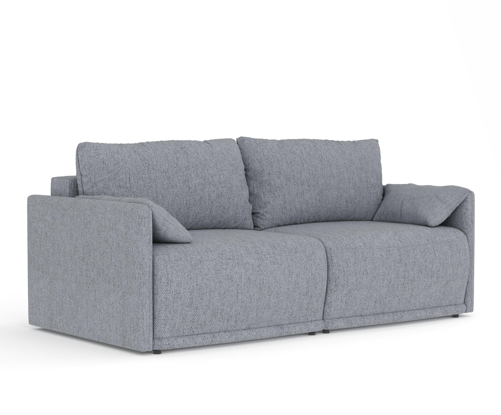 SCHLAFSOFA MIT ECKSOFA-FUNKTION Nappa Grau Webstoff - Schwarz/Grau, Holz/Holzwerkstoff (215/100/112cm) - Maison de Reve
