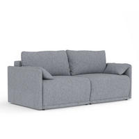 SCHLAFSOFA MIT ECKSOFA-FUNKTION Nappa Grau Webstoff - Schwarz/Grau, Holz/Holzwerkstoff (215/100/112cm) - Maison de Reve