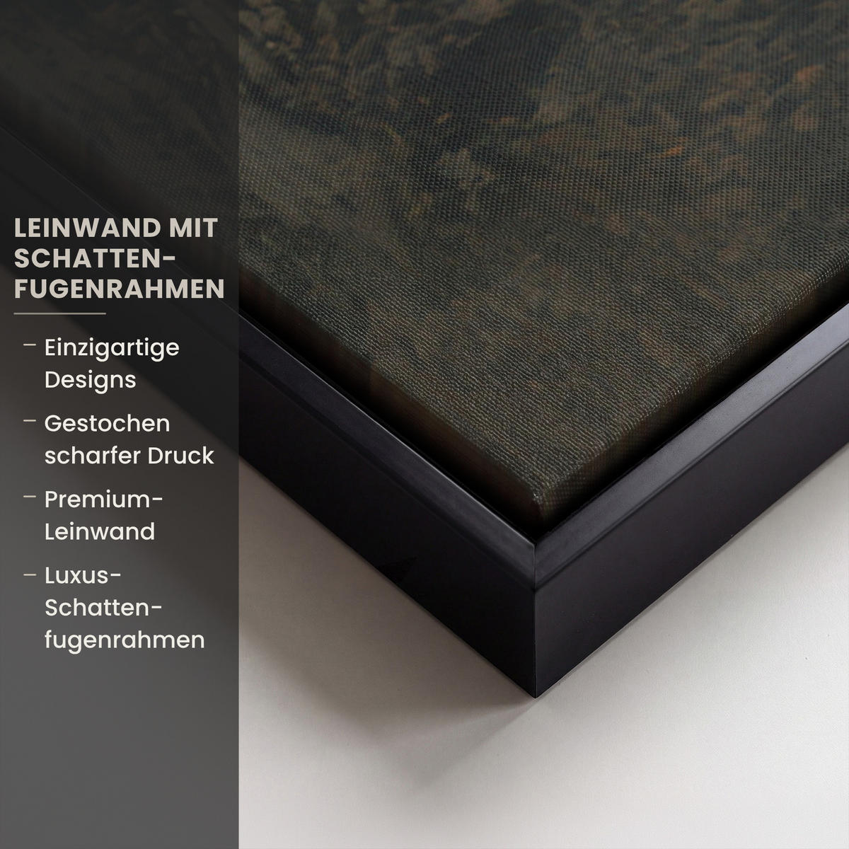 LEINWAND Bilder mit Rahmen - Golden Leaf Komposition - Botanical Luxury - 90x90 - Goldfarben, Textil (90/90cm) - MuchoWow