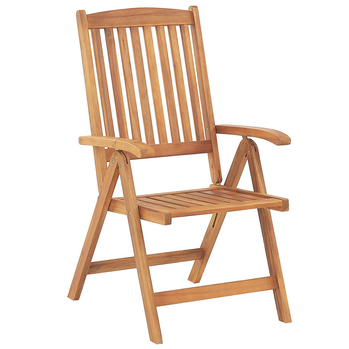 GARTENSTUHL 6er-Set und Sitzkissen Akazienholz Blau Java Premium - Hellbraun, Holz (54/105/69cm) - Beliani