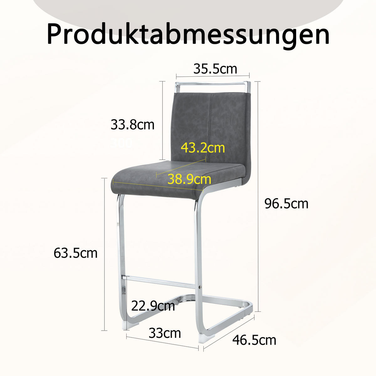 SCHWINGSTUHL DE-36484 2er Set mit PU-Bezug Dunkelgrau - Dunkelgrau, Metall (46.5/96.5/38.9cm) - ComfortXL