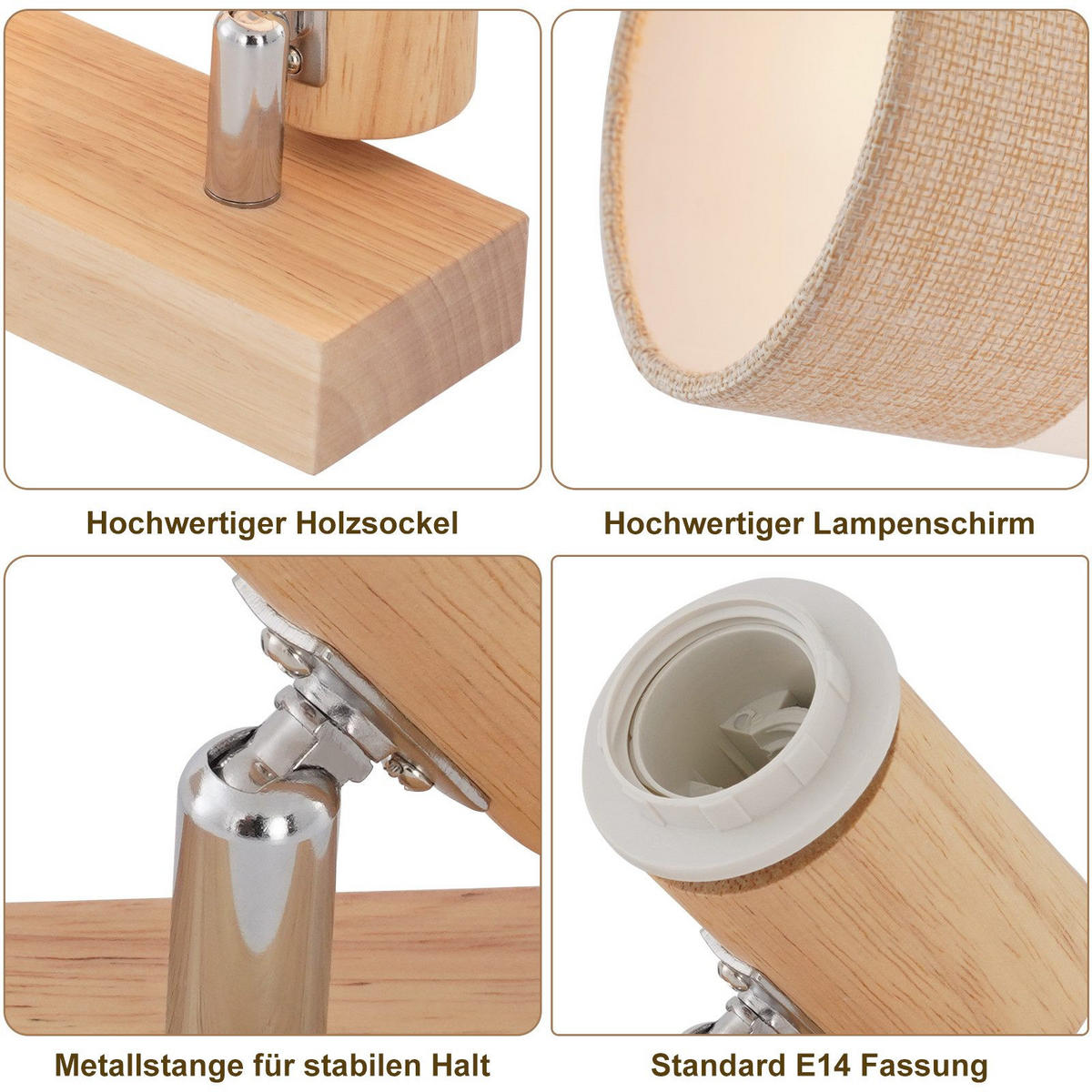 DECKENLEUCHTE FORRESTE II 16/28/13 cm - Braun, Textil (28/16/13cm) - Nettlife