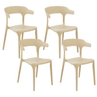 GARTENSTÜHLE 4er-Set Kunststoff sandbeige Gubbio - Beige, Kunststoff (50/76/49cm) - Beliani
