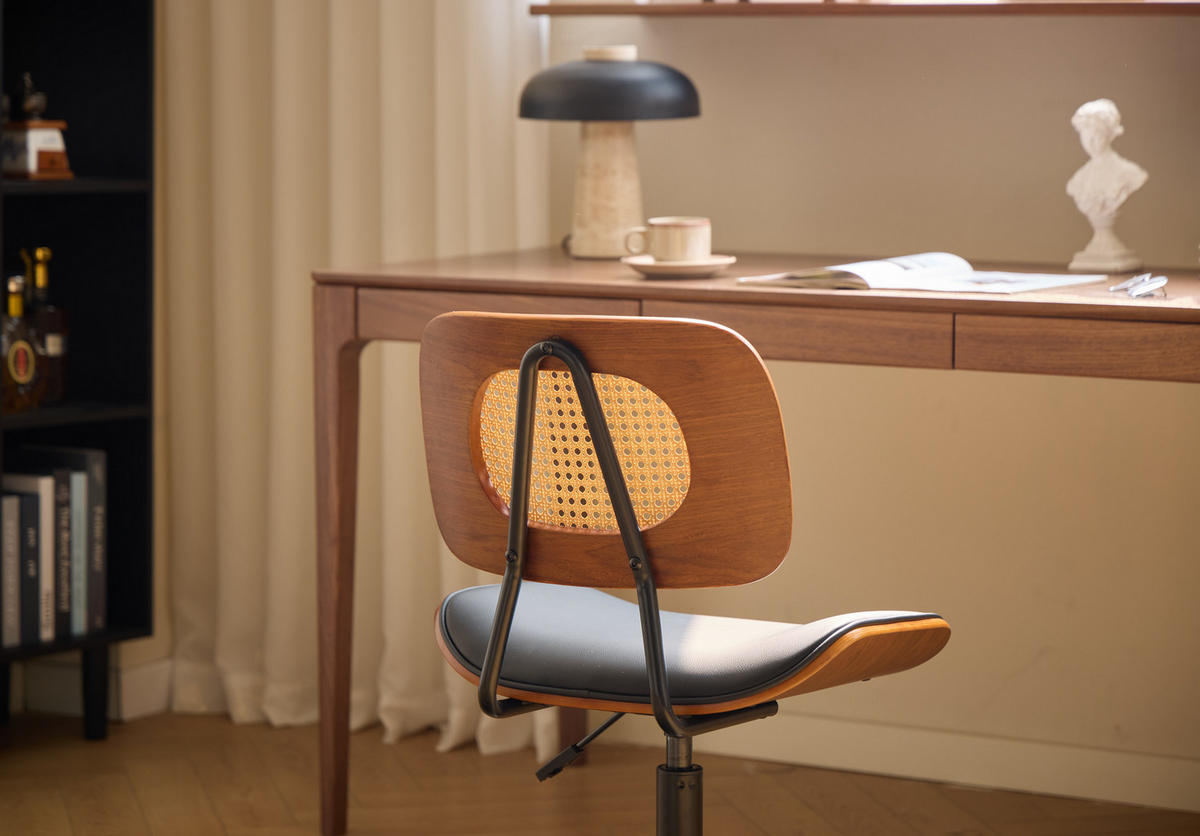 DREHSTUHL Stoff Schwarz - Schwarz, Textil (49/85/52.5cm) - Nordlys