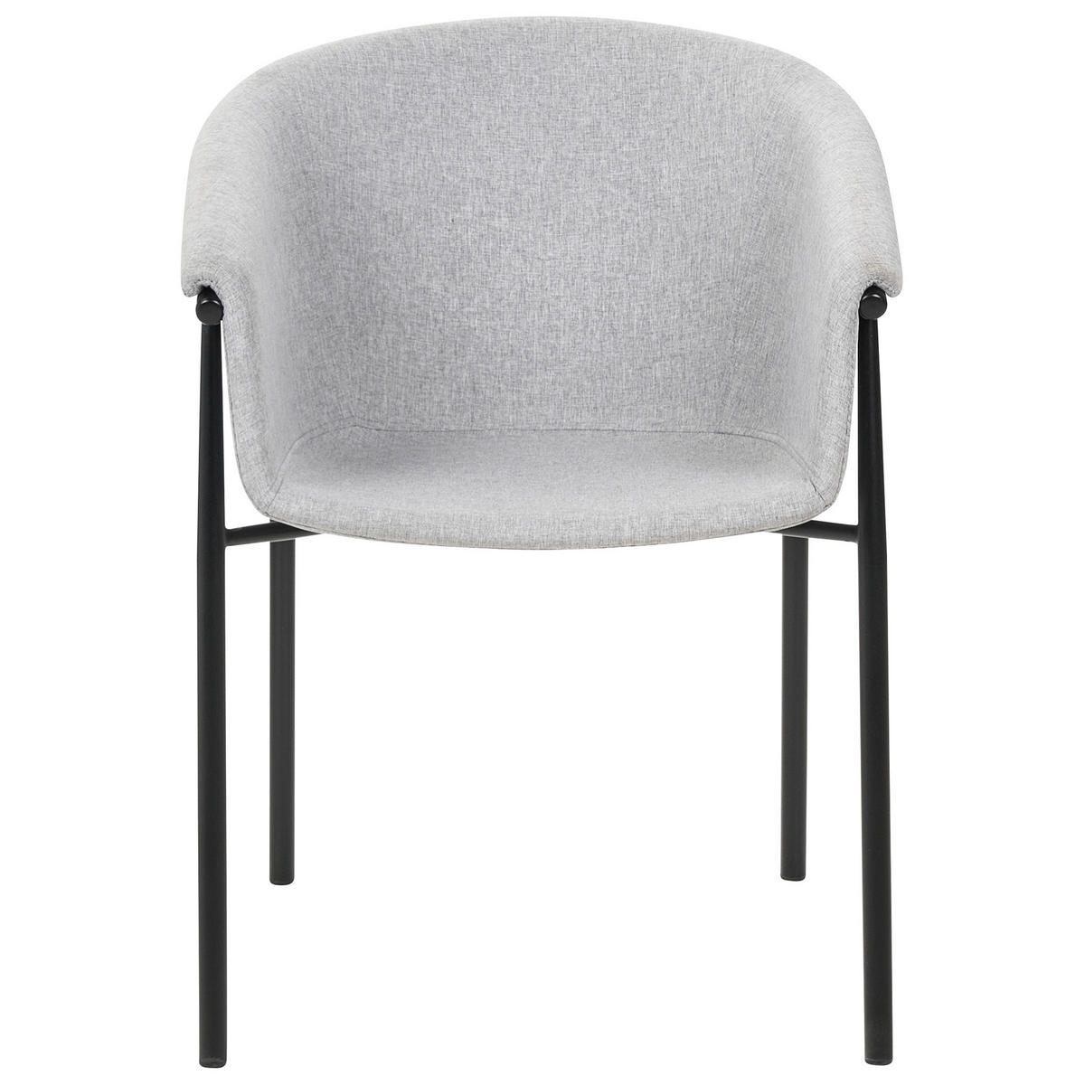 ESSZIMMERSTUHL 2er-Set Polyester Grau Ames - Grau, Textil/Metall (57/80/56cm) - Beliani