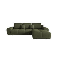 ECKSOFA BEGA L Rechts ARAGON 39 mit Schlaffunktion - Grün, Textil (289/185cm) - Bedante