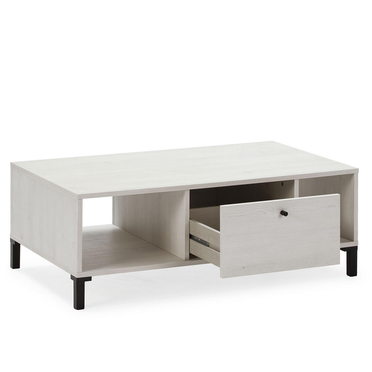 COUCHTISCH Javea 1 Schublade 2 Löcher - Weiß, Holzwerkstoff (37/100/60cm) - VS Venta-stock