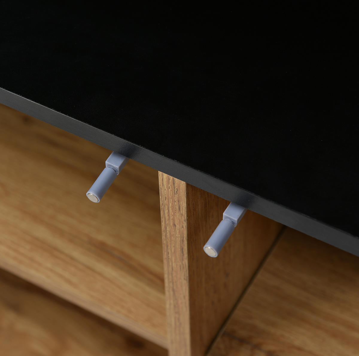 SIDEBOARD aus MDF 160x35x76 cm Schwarz/Holzoptik mit 3 Türen und verstellbaren Regalen - Naturfarben, Holzwerkstoff (160/76/35cm) - IVMEU