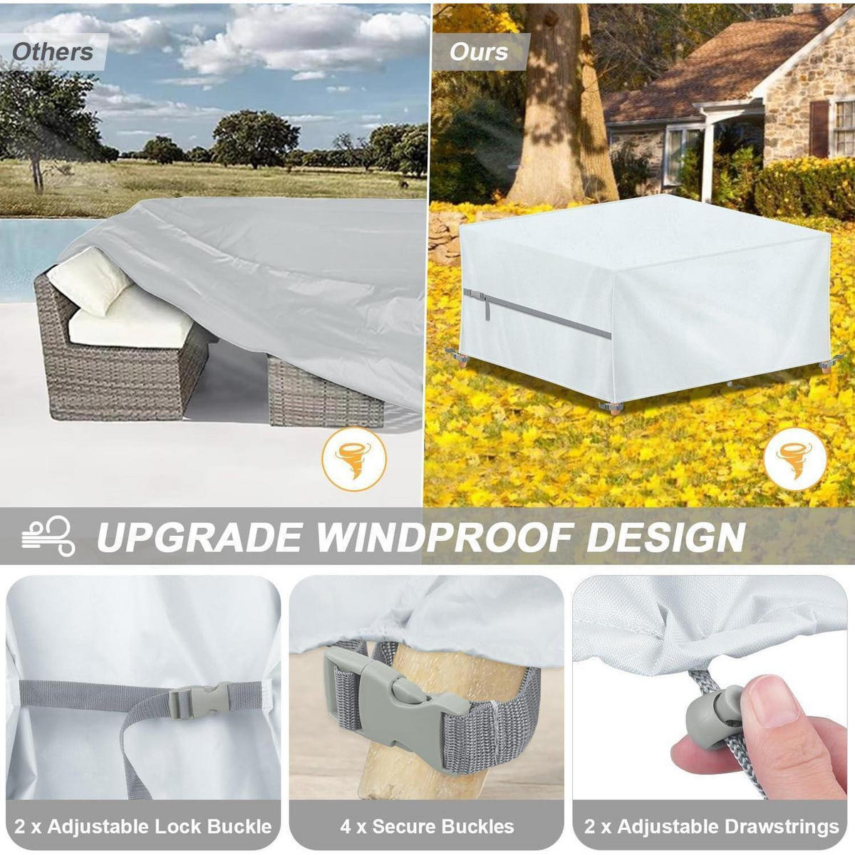 ABDECKUNG Gartenmöbel 130 x 100 x 75 cm Wasserdicht 420D Oxford - Weiß, Textil (1/1/1cm)