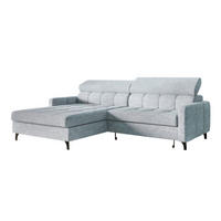 ECKSOFA Grau-Blau BAMBINO Mit Verstellbaren Kopfstützen Links - Blau/Grau, Textil (223/174cm) - Sepro Meble