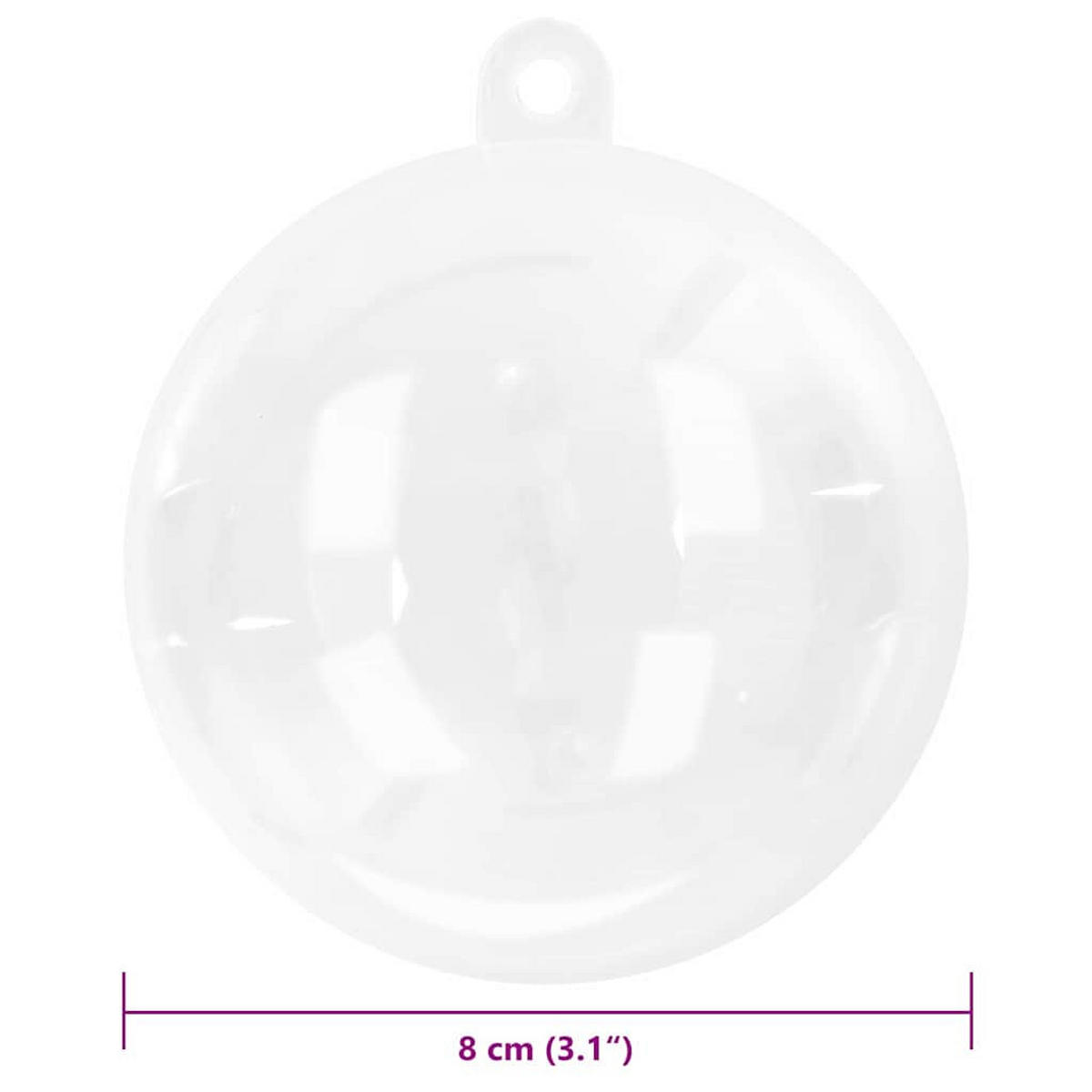 WEIHNACHTSKUGEL-SET 25 -teilig 8/8/8 cm Transparent Kunststoff - Transparent, Kunststoff (8/8/8cm) - vidaXL