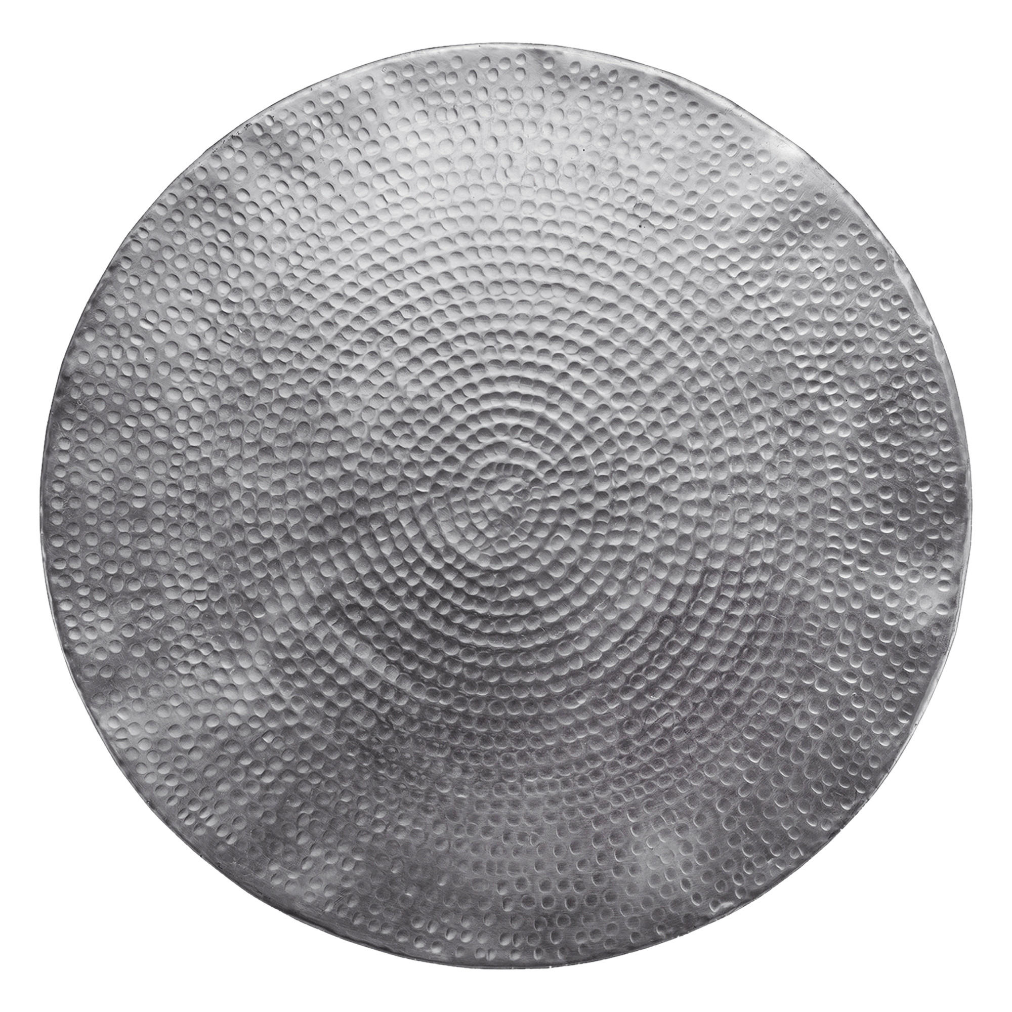 COUCHTISCH rund Ø62x33 cm Silber aus Aluminium Hammerschlag Design - Grau, Metall (62/62/33cm) - WOMO-DESIGN