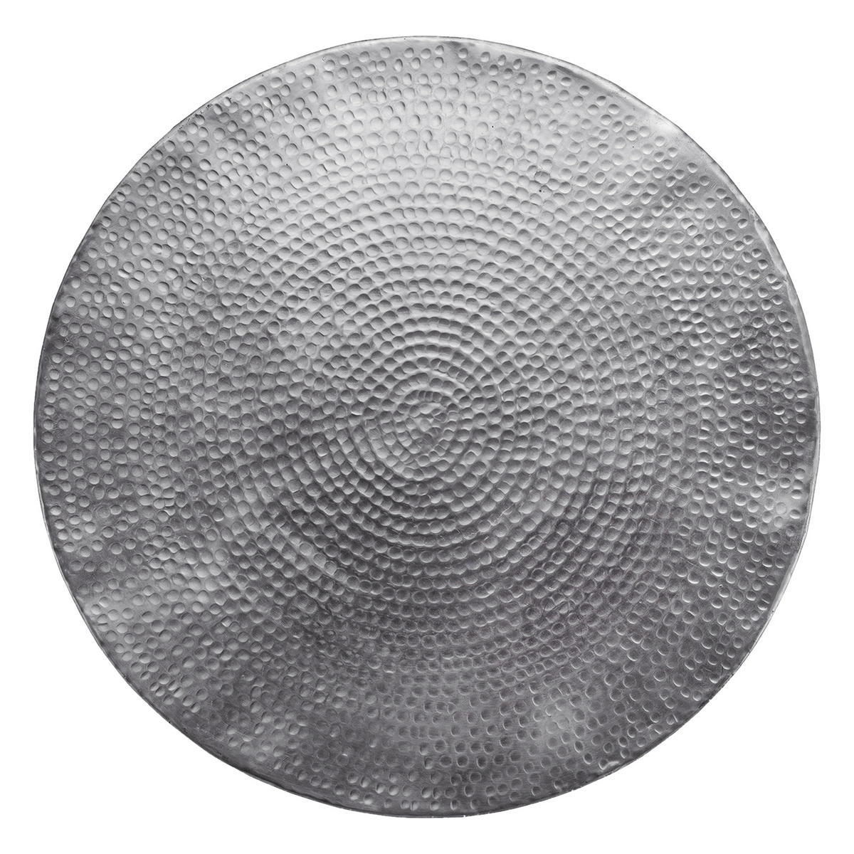 COUCHTISCH rund Ø62x33 cm Silber aus Aluminium Hammerschlag Design - Grau, Metall (62/62/33cm) - WOMO-DESIGN