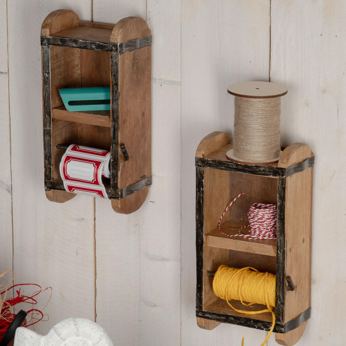 GESCHENKBAND-ORGANIZER DRIFT Massivholz naturfarben - Braun, Holz (14/31/10.5cm) - DESIGN DELIGHTS