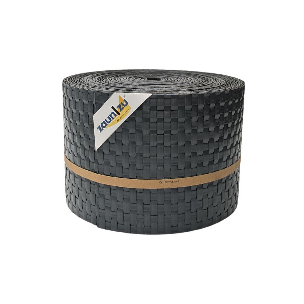 SICHTSCHUTZSTREIFEN Rattan PE für Doppelstabmatten Anthrazit 26m - Anthrazit, Kunststoff (2600/19cm) - ZAUN|ZU