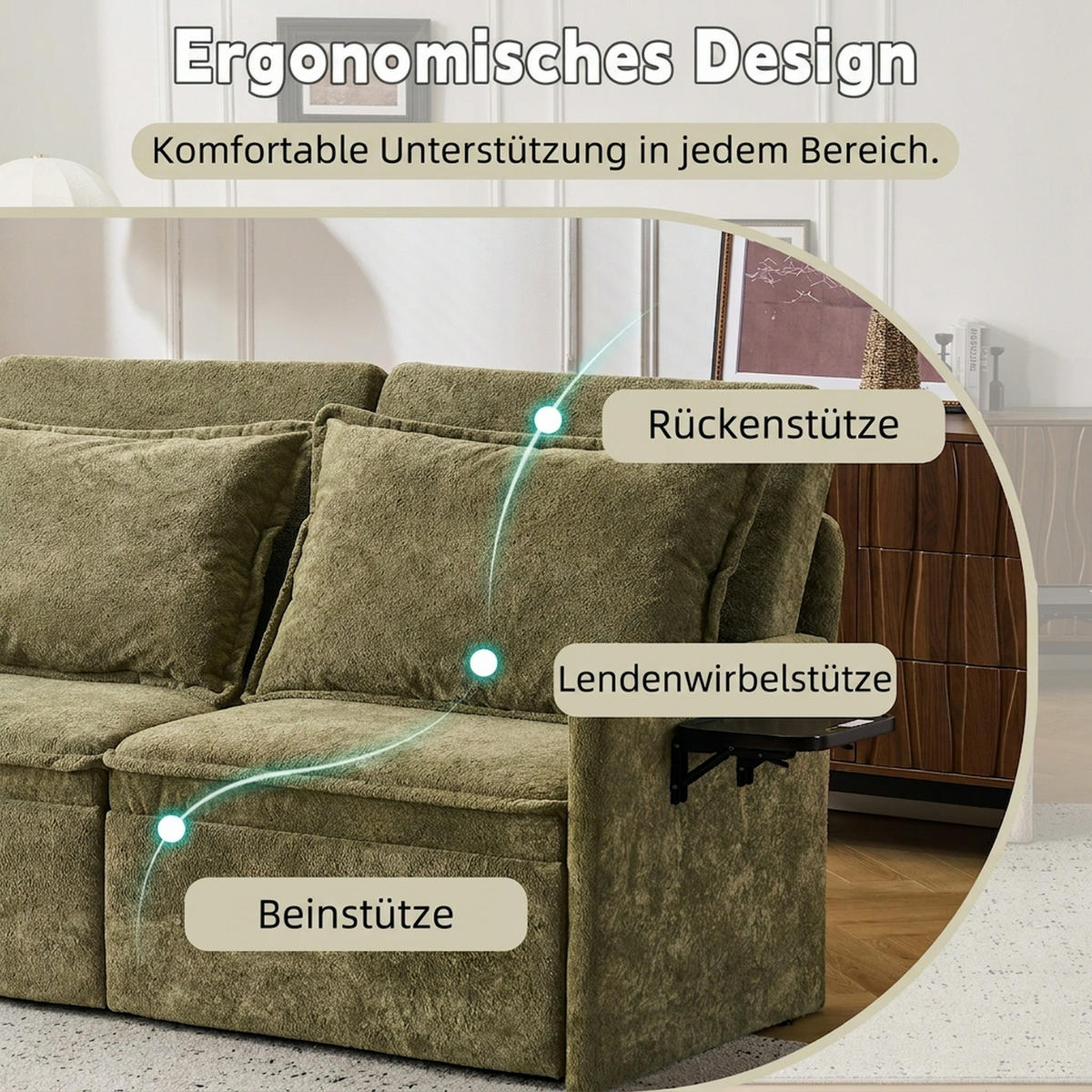 SCHLAFSOFA 172.5/71/95 cm Grün mit USB-Anschluss, 5-fach verstellbarer Rückenlehne und Stauraum - Grün, Textil (71/95/172.5cm) - Oxeza