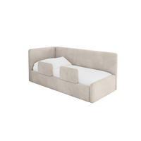 EINZELLBETT Jugendbett mit Bettkasten, Rechts - NORY 100x200 Beige - Sandfarben, Holzwerkstoff/Textil (100/200cm) - ALTDECOR