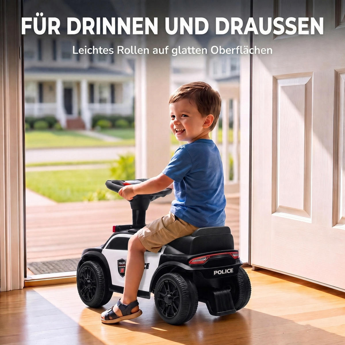 KINDER-RUTSCHAUTO Kunststoff Schwarz - Schwarz, Kunststoff (65/29.5/36cm) - AIYAPLAY