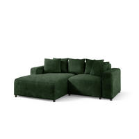 ECKSOFA Megan Xs In Stoff Poso - Dunkelgrün, Holzwerkstoff/Textil (240/165cm) - Fun Möbel