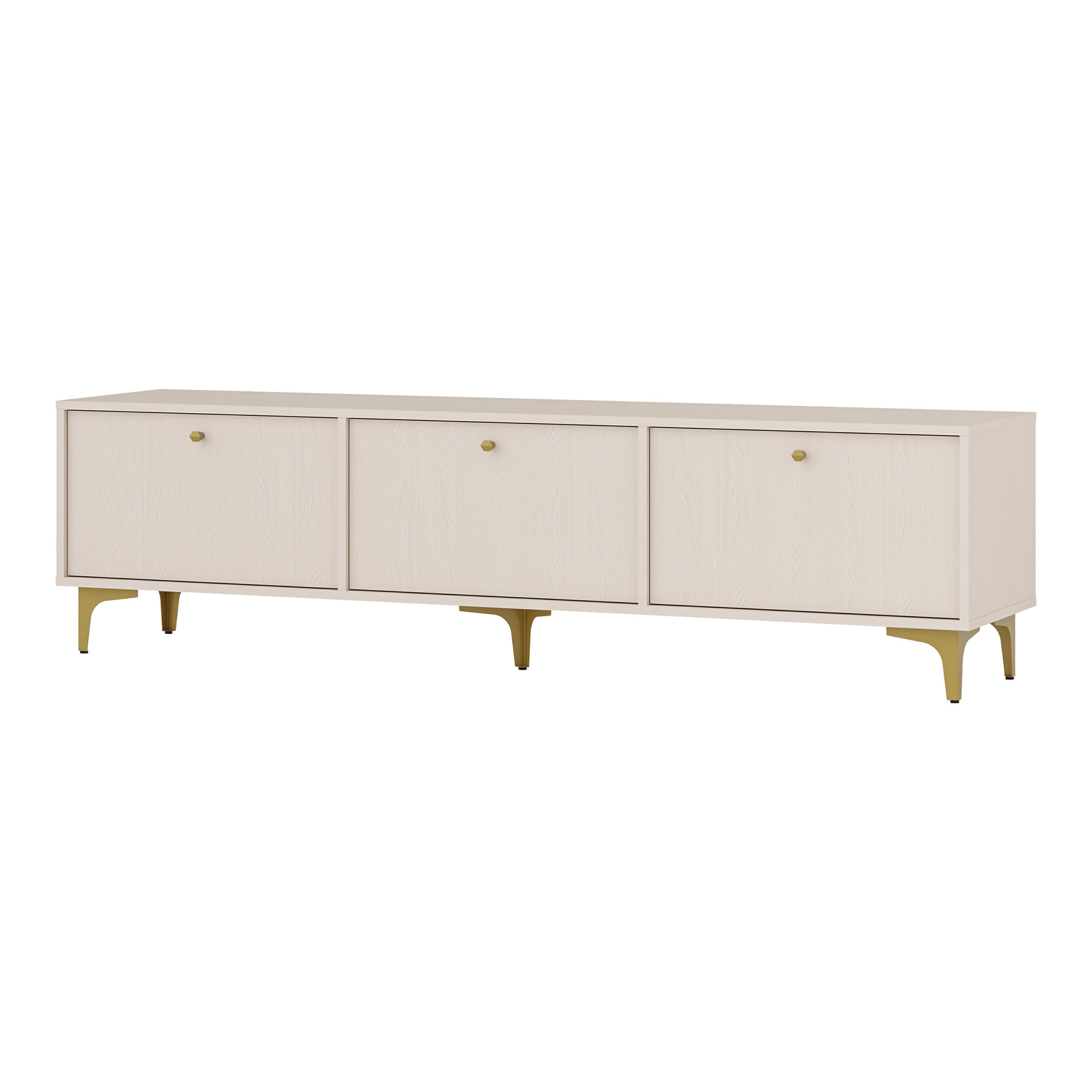 LOWBOARD TORINO 180x40,8x48,5 cm mit 3 Türen Beige - Beige, Holzwerkstoff (180/48.5/40.8cm) - MASSENO