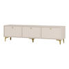 LOWBOARD TORINO 180x40,8x48,5 cm mit 3 Türen Beige - Beige, Holzwerkstoff (180/48.5/40.8cm) - MASSENO