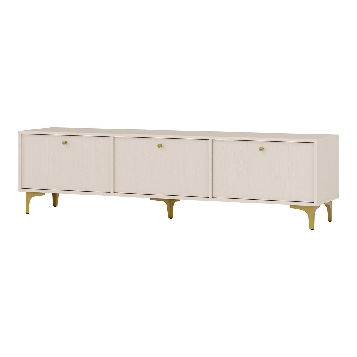 LOWBOARD TORINO 180x40,8x48,5 cm mit 3 Türen Beige - Beige, Holzwerkstoff (180/48.5/40.8cm) - MASSENO